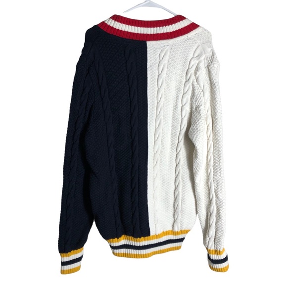 Tommy Hilfiger heavyweight v neck cable knit pullover sweater. Sz XXL - Picture 3 of 5